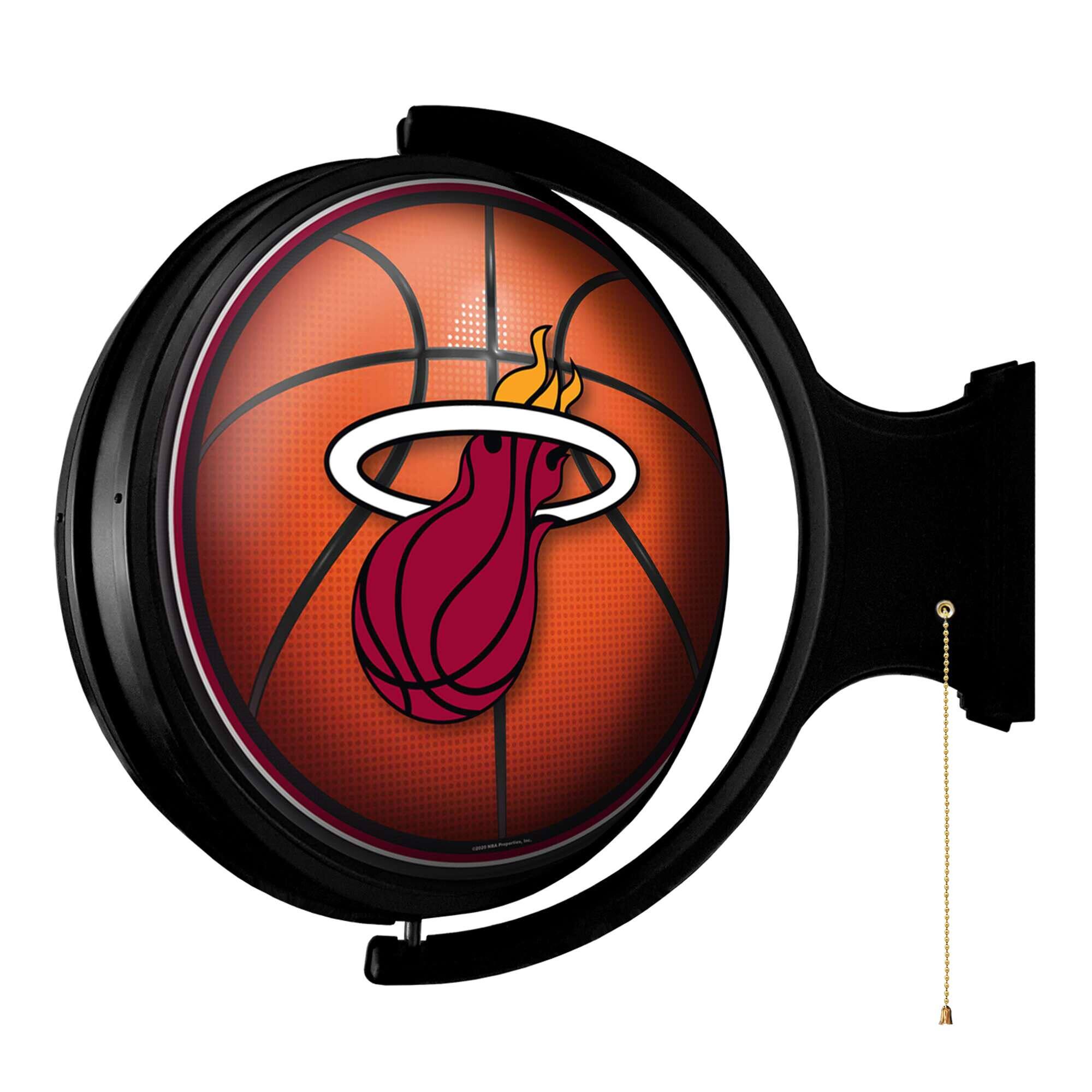 Alt View 1. The Fan-Brand - Miami Heat 21'' x 23'' Rotating Lighted Wall Sign - Multicolor.