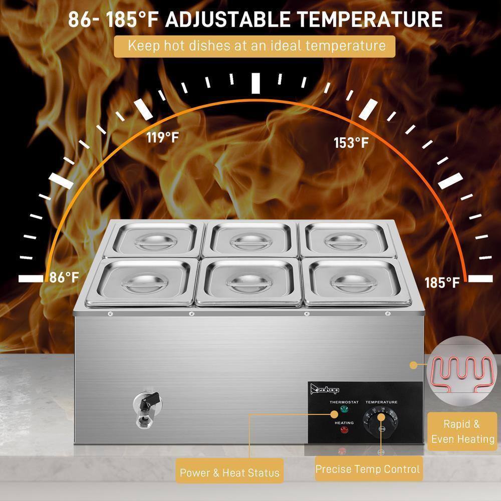 86-185°F Adjustable Temperature  
Keep hot dishes at an ideal temperature  

119°F  
153°F  
86°F  
185°F  

Leisy Thermostat Temperature Heating  
Rapid & Even Heating  
Power & Heat Status  
Precise Temp Control