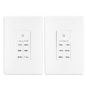BN-LINK - Countdown Timer Switch for Exhaust/Bathroom Fan, Push Button, 5-10-15-30-45-60min, Neutral Wire, 2-Pack - White