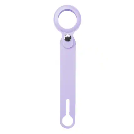 Front. Reiko - Silicone Case For Apple Airtag In Purple - Purple.