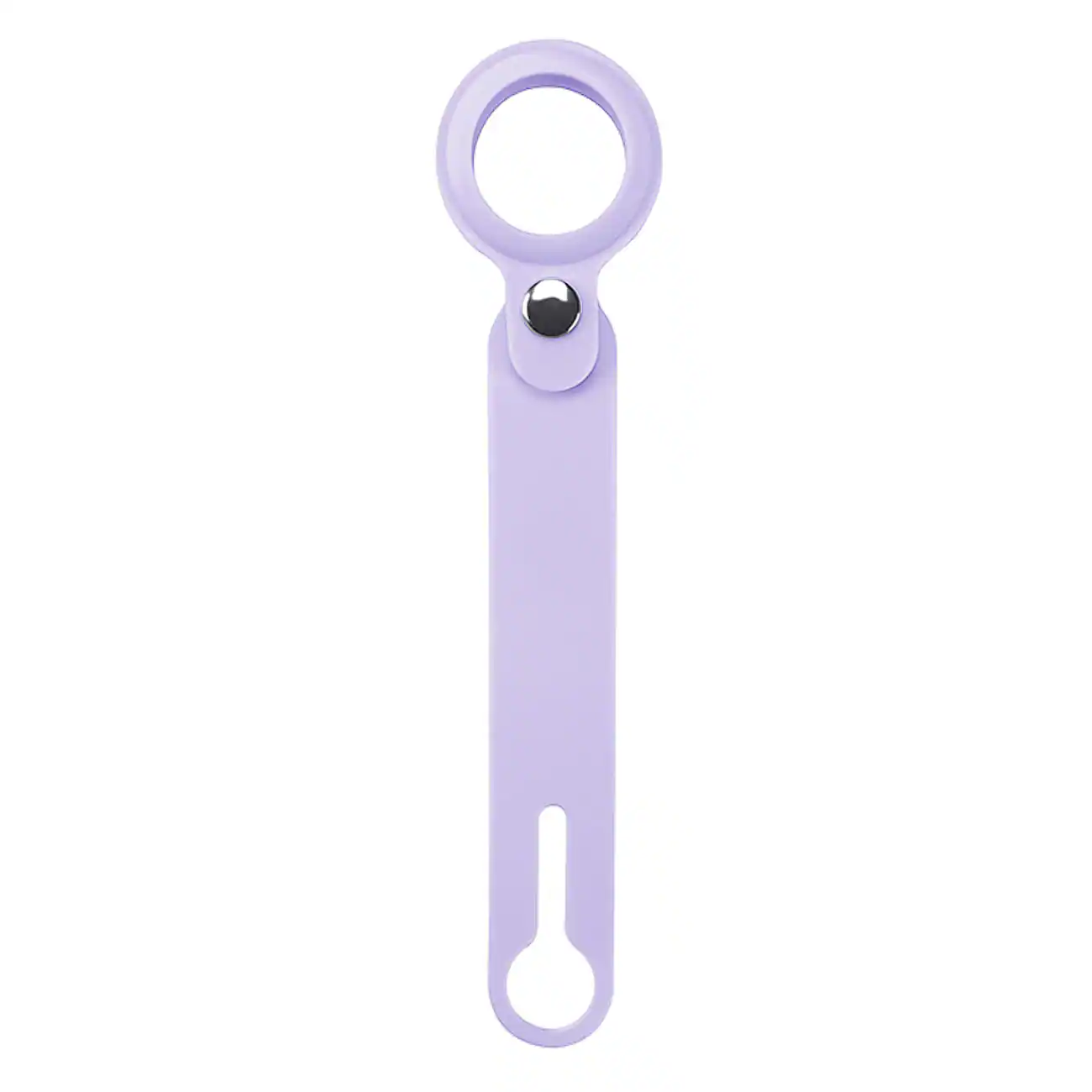 Front. Reiko - Silicone Case For Apple Airtag In Purple - Purple.