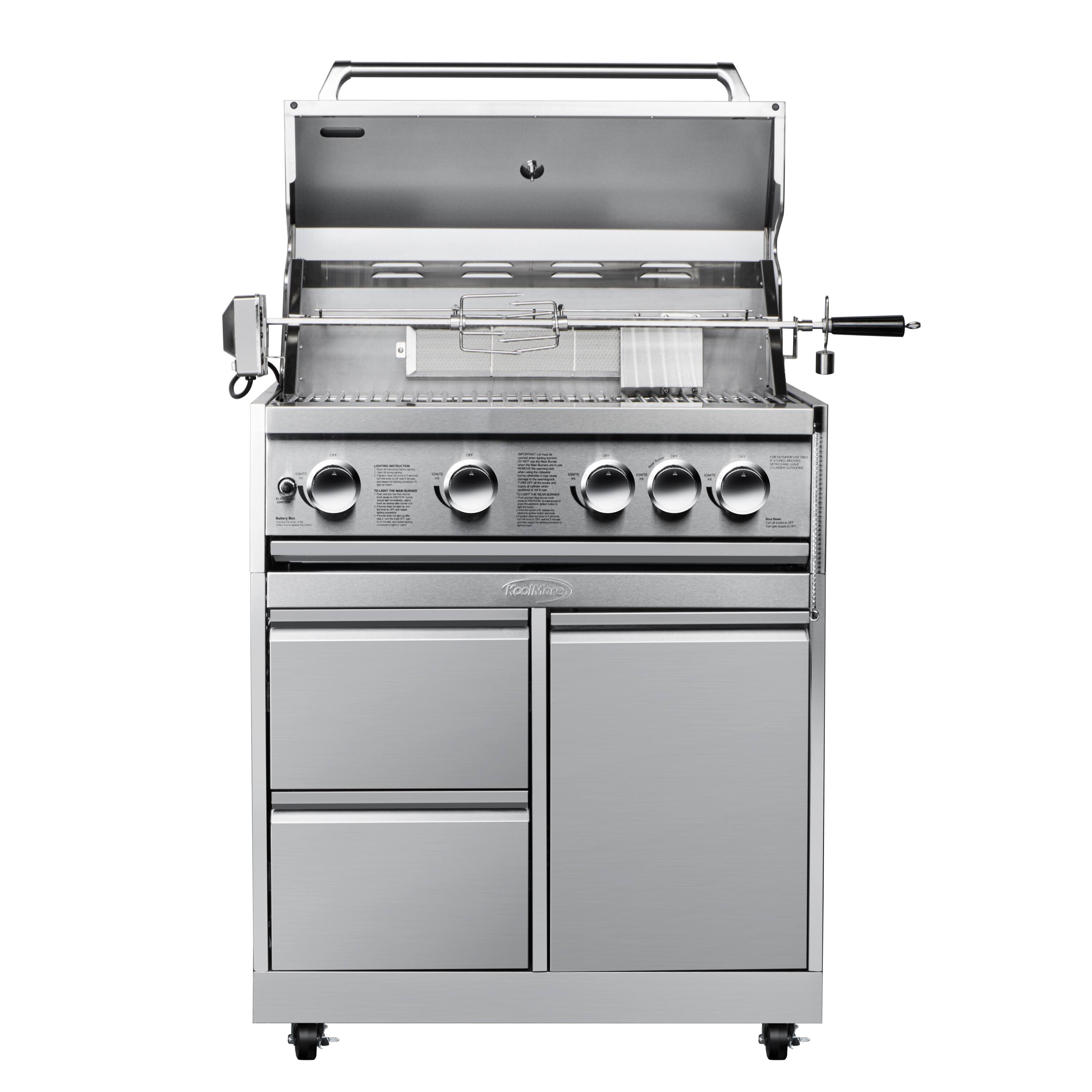 Alt View 1. Koolmore - 32 in. Outdoor Stainless-Steel Cabinet for Built-in BBQ Grill with 2 Drawers (KM-OKS-BQ30CAB) - Stainless Steel.