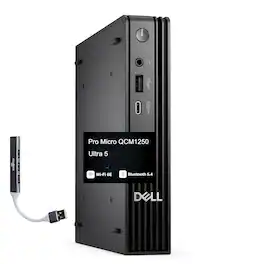 Dell - Pro Micro QCM1250 Mini Desktop (Ultra 5-235T, 16GB, 512GB SSD, Intel Graphics, WiFi 6E, Win 11 Pro) w/USB Hub - Black