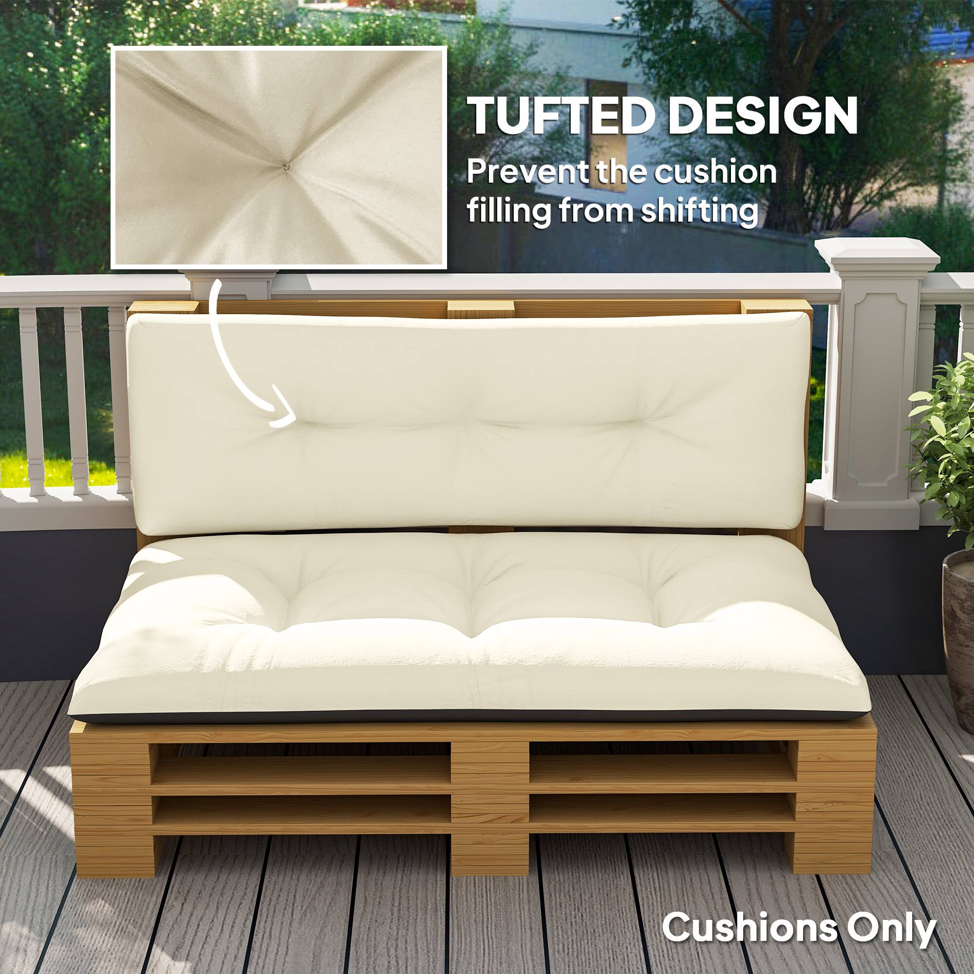 TUFTED DESIGN  
Prevent the cushion filling from shifting  
Cushions Only