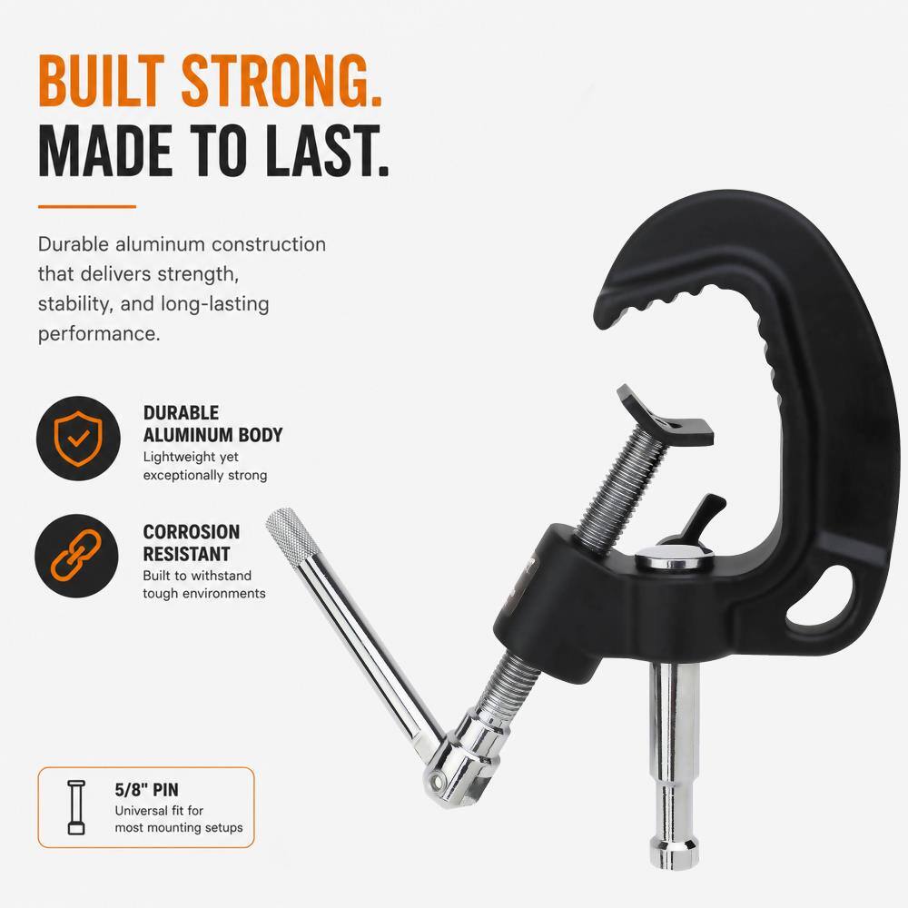 BUILT STRONG.  
MADE TO LAST.  

Durable aluminum construction that delivers strength, stability, and long-lasting performance.  

DURABLE ALUMINUM BODY  
Lightweight yet exceptionally strong  

CORROSION RESISTANT  
Built to withstand tough environments  

5/8" PIN  
Universal fit for most mounting setups