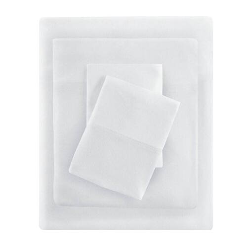 Front. SlickBlue - Cotton Blend Jersey Sheet Set – Soft, Stretchy Bedding for Ultimate Comfort - White.