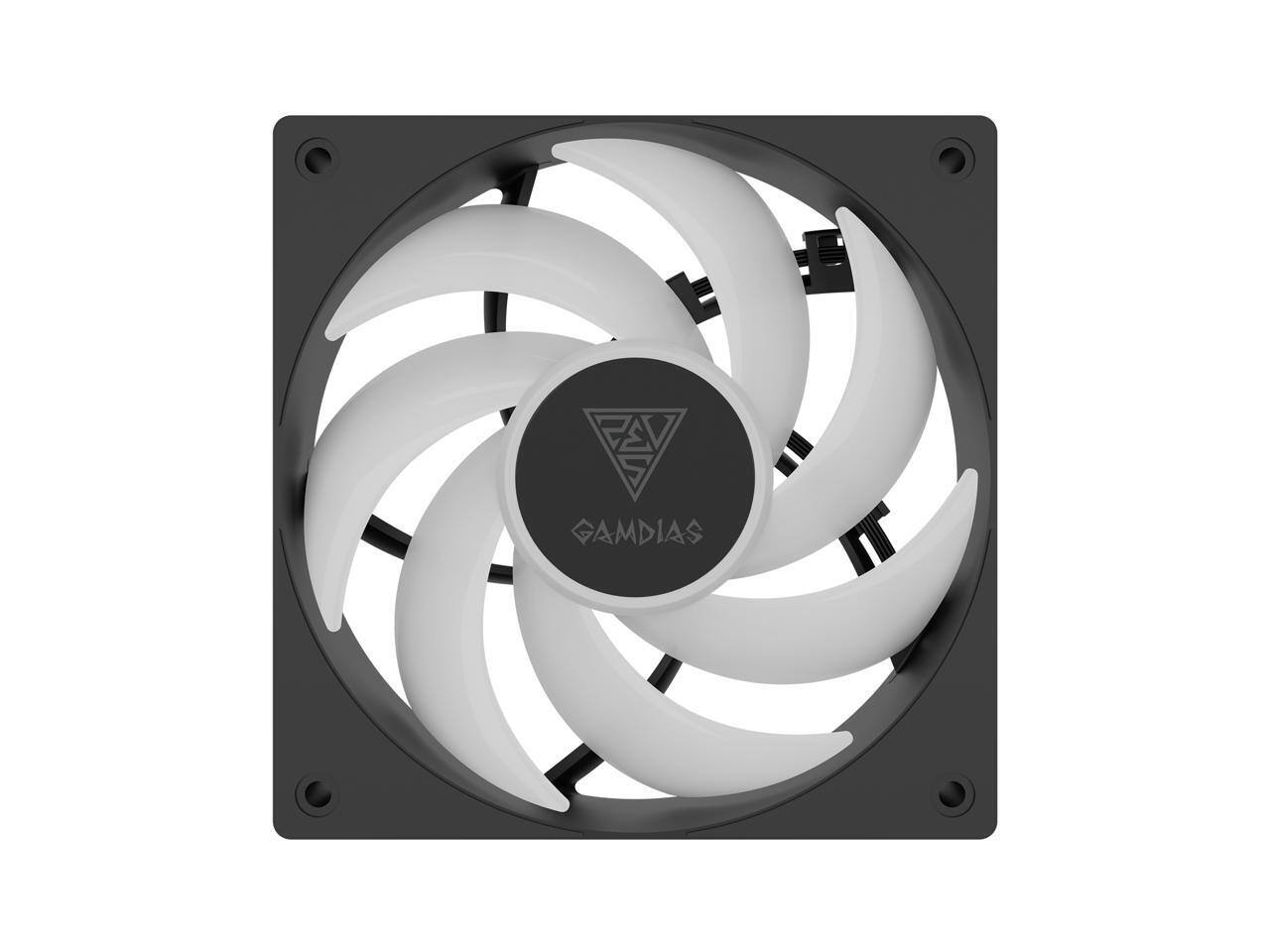 Alt View 7. GAMDIAS - CHIONE P5-240 AIO 240mm CPU liquid cooler, temperature LCD display, AMD and Intel. - Black.
