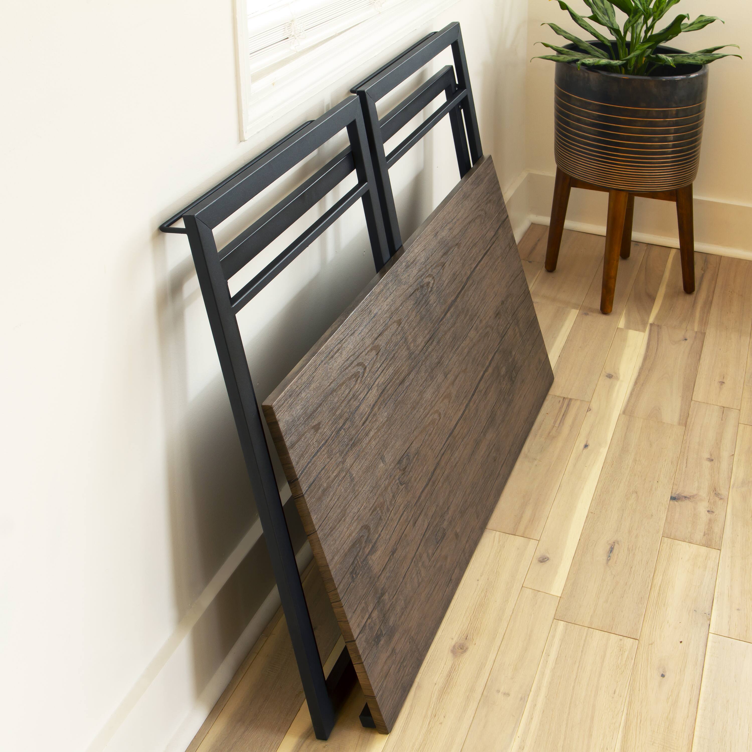 Alt View 4. Emma + Oliver - Home Office Folding Computer Desk - Laptop Desk - Rustic.