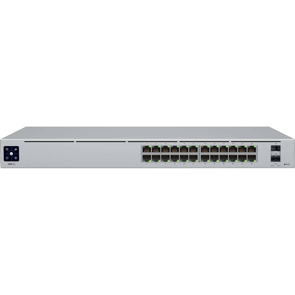 Front. Ubiquiti - Pro 24-Port Gigabit Managed Switch USW-Pro-24 - Gray.