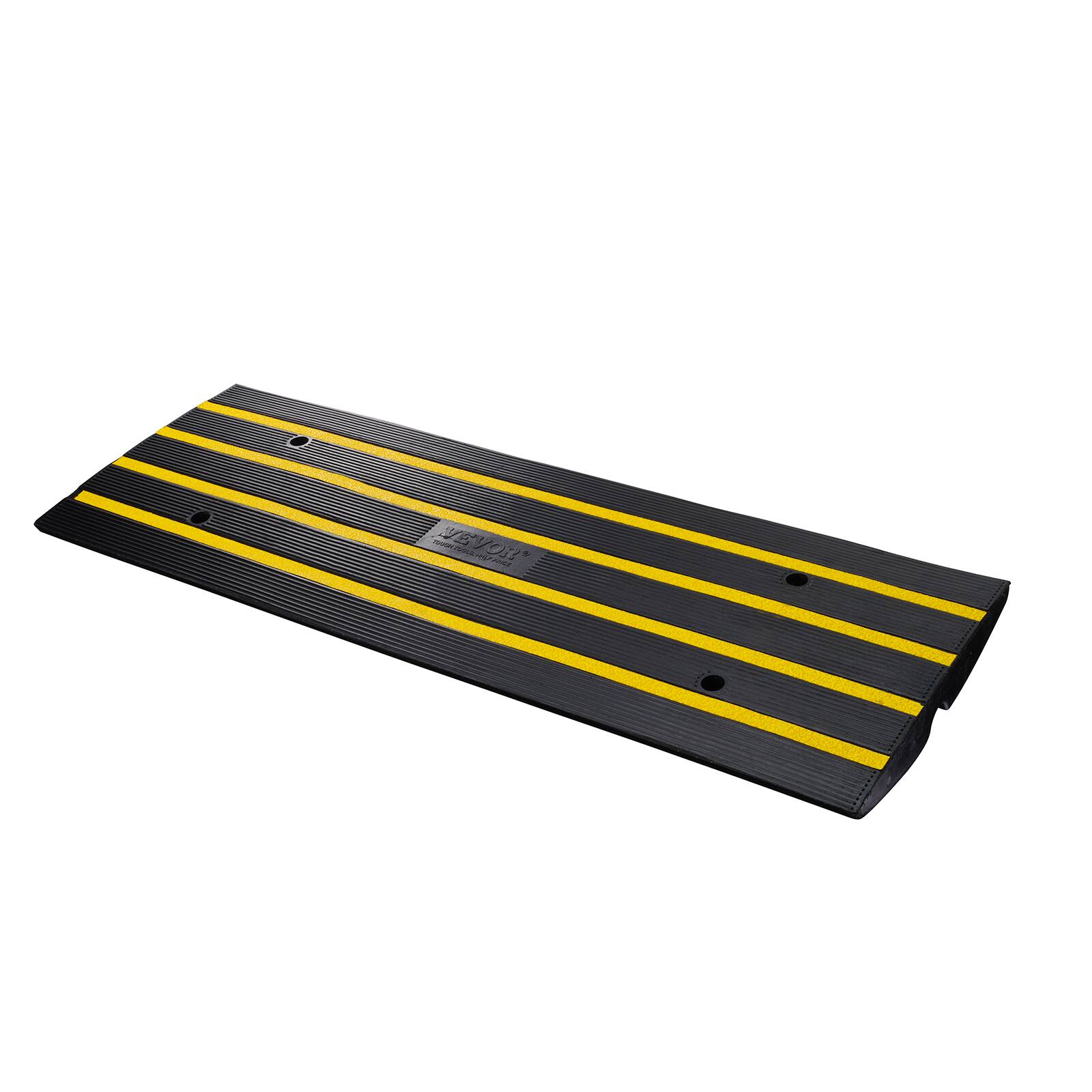 Alt View 4. VEVOR - Curb Ramp, 2.6" Rise Rubber Driveway Ramps, Heavy Duty 33069 lbs Weight Capacity Threshold Ramp, Curbside Bridge - Black.