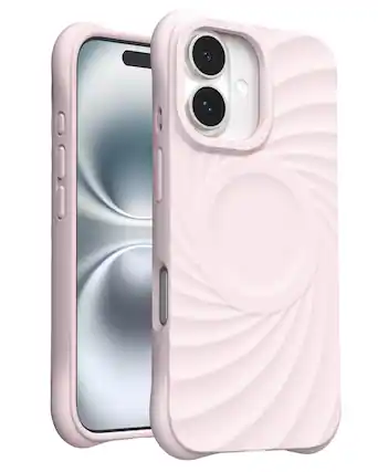 Front. Ornarto - ORNARTO Vortuxe for Liquid Silicone iPhone 16 Case 6.1", Drop Protection, Compatible with MagSafe - Pale Rose Quartz - Pale Rose Quartz.