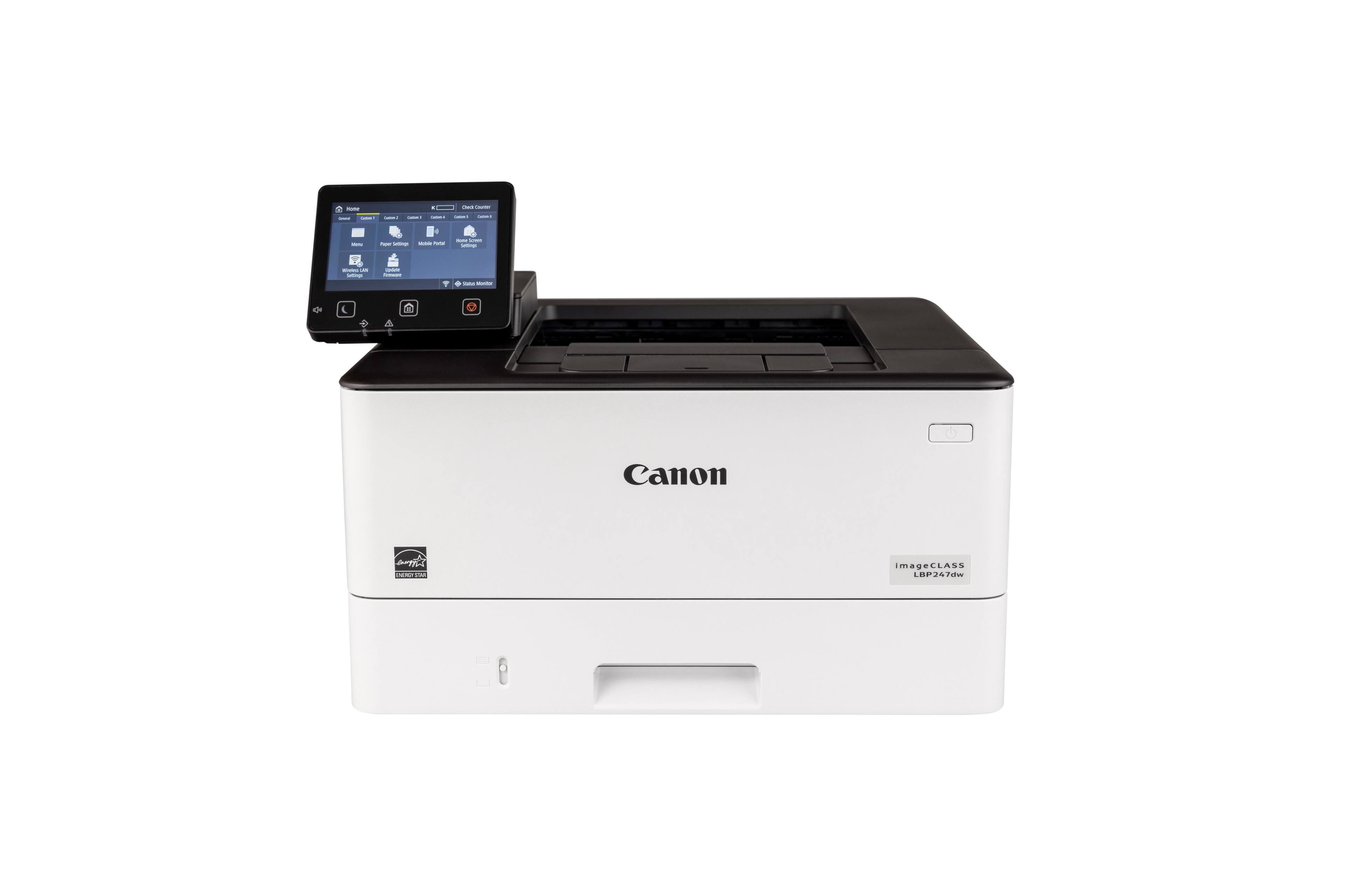 Front. Canon - imageCLASS LBP247dw Wireless Black-and-White Laser Printer - White.