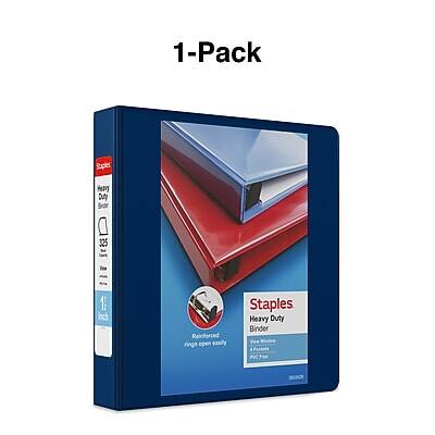 1-Pack  
Staples Heavy Duty Binder  
325 Reinforced rings open easily  
Heavy Duty  
PVC