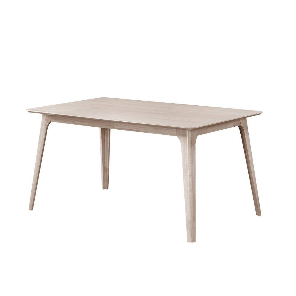 Front. New Classic Furniture - Oscar 60 in. Rectangle Wood Dining Table, White Ash - White.