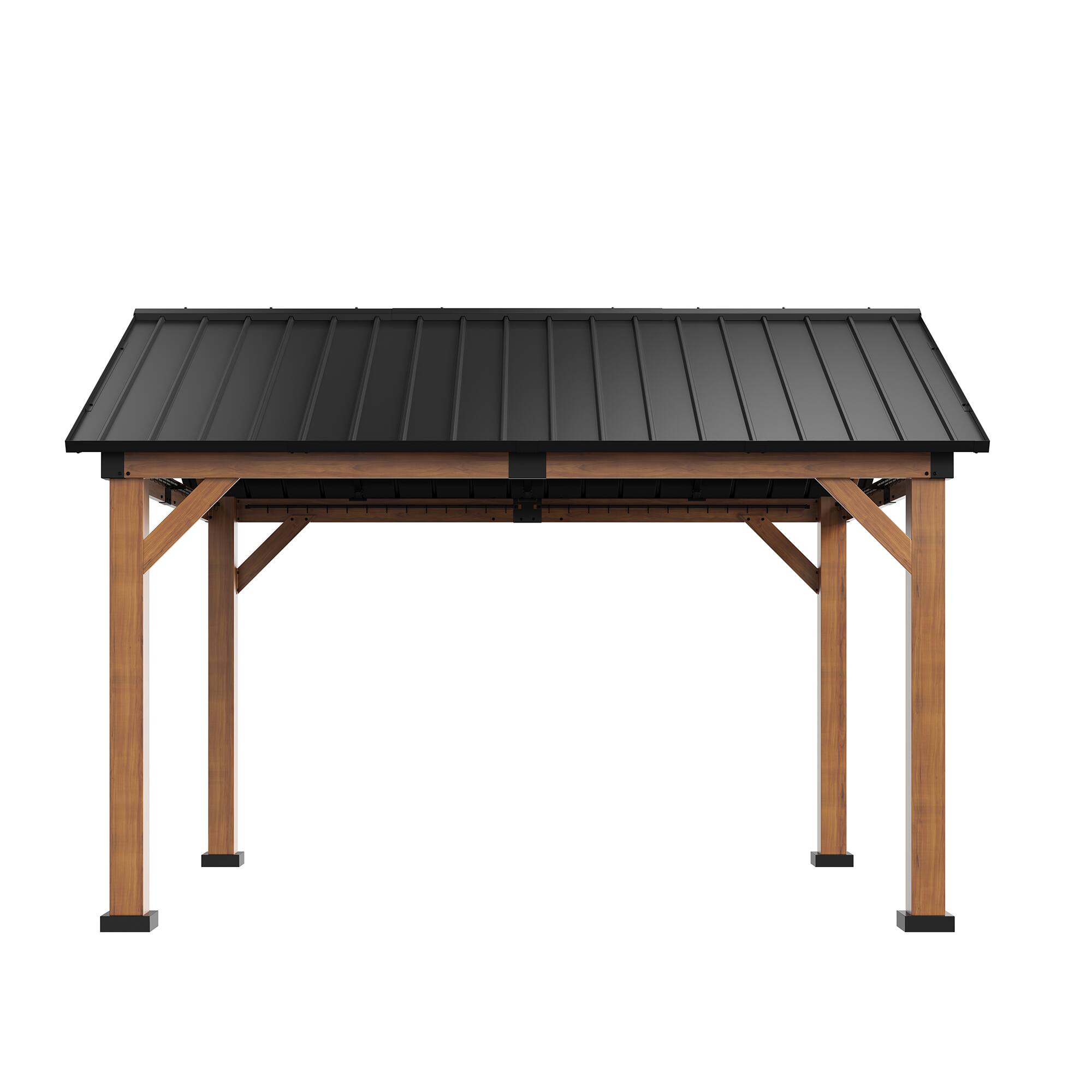 Alt View 8. Mondawe - 11 ft. x 13 ft. Aluminium  Patio Gazebo with Privacy Curtain and Mosquito Netting - Brown.