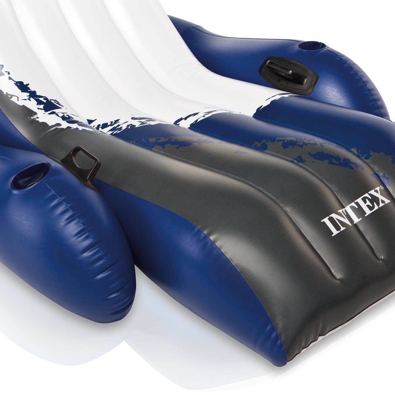 Alt View 2. Intex - Intex Inflatable Floating Comfortable Recliner Lounges with Cup Holders (3 Pack) - White, Black, Blue.