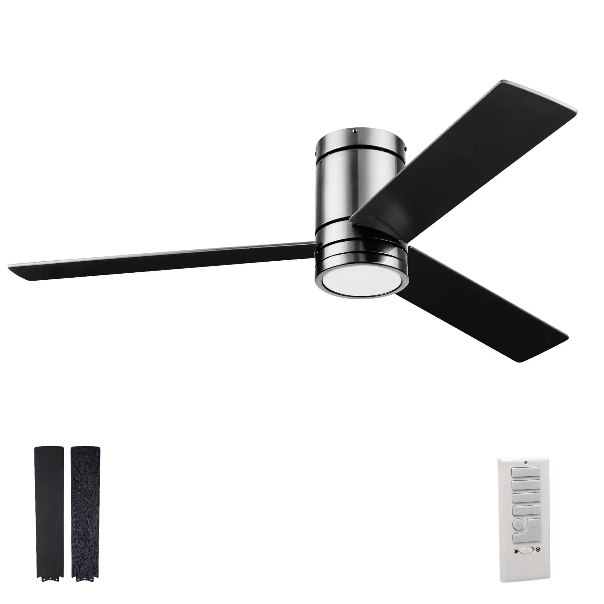 Prominence Home - 52" Ceiling Fan, LED Light, Remote, Flush Mount, Espy - Gun Metal