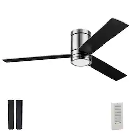 Prominence Home - 52" Ceiling Fan, LED Light, Remote, Flush Mount, Espy - Gun Metal