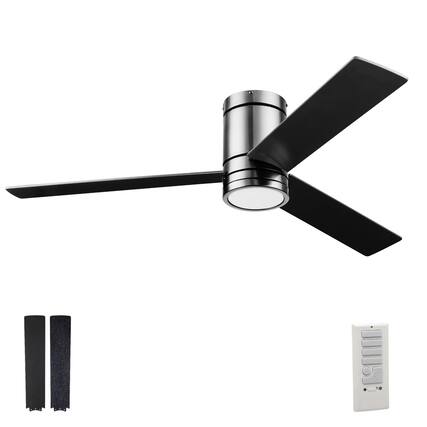 Front. Prominence Home - Prominence Home 52" Ceiling Fan, LED Light, Remote, Flush Mount, Espy, Gun Metal - Gun Metal.