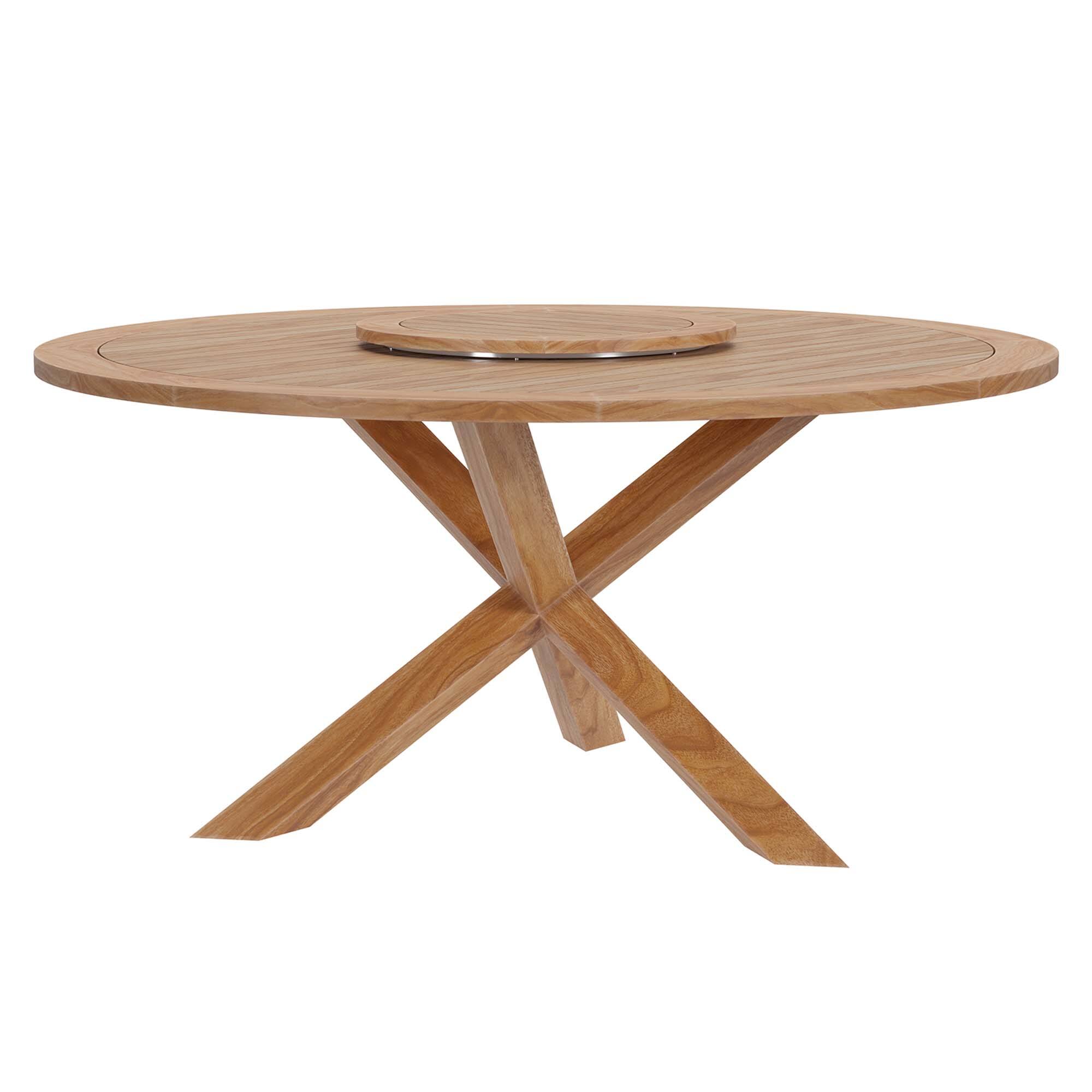 Alt View 1. Modway - Wellspring 63" Outdoor Patio Teak Wood Dining Table by Modway - Natural.
