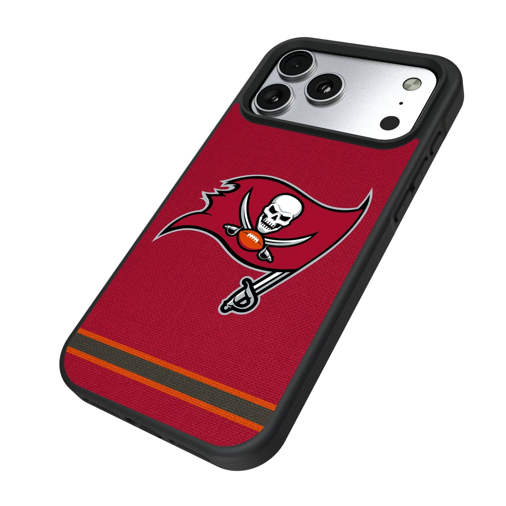 Alt View 1. Keyscaper - Tampa Bay Buccaneers Bump Case with 8.2ft Drop Protection - 15 - Multicolor.