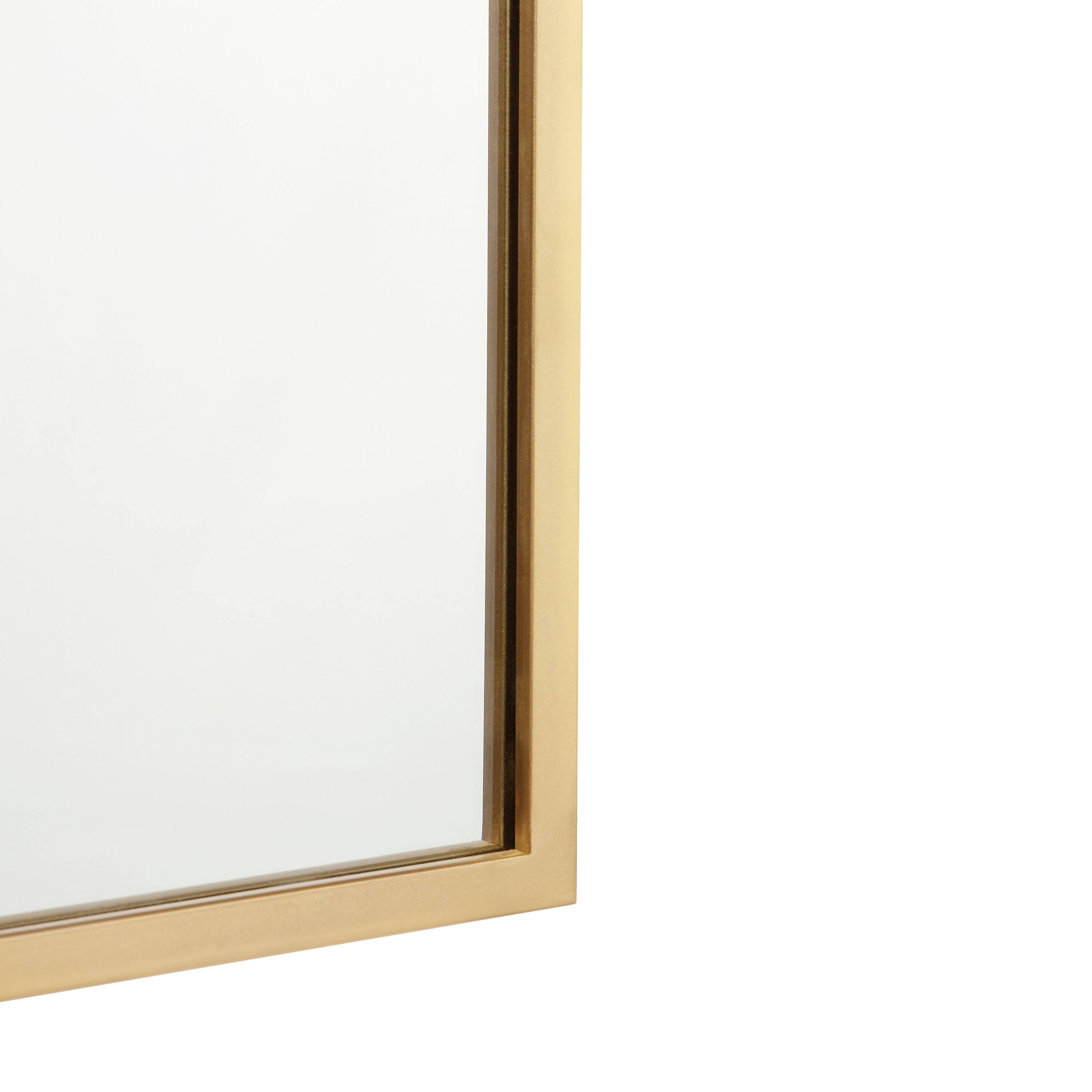 Alt View 9. Emma + Oliver - Harlowe Slim Metal Framed Arched Wall Mirror for Hallways, Entryways, Dining and Living Rooms - Gold.