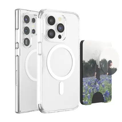 Front. PopSockets - Customizable MagSafe PopWallet+ (digital code) - Black.