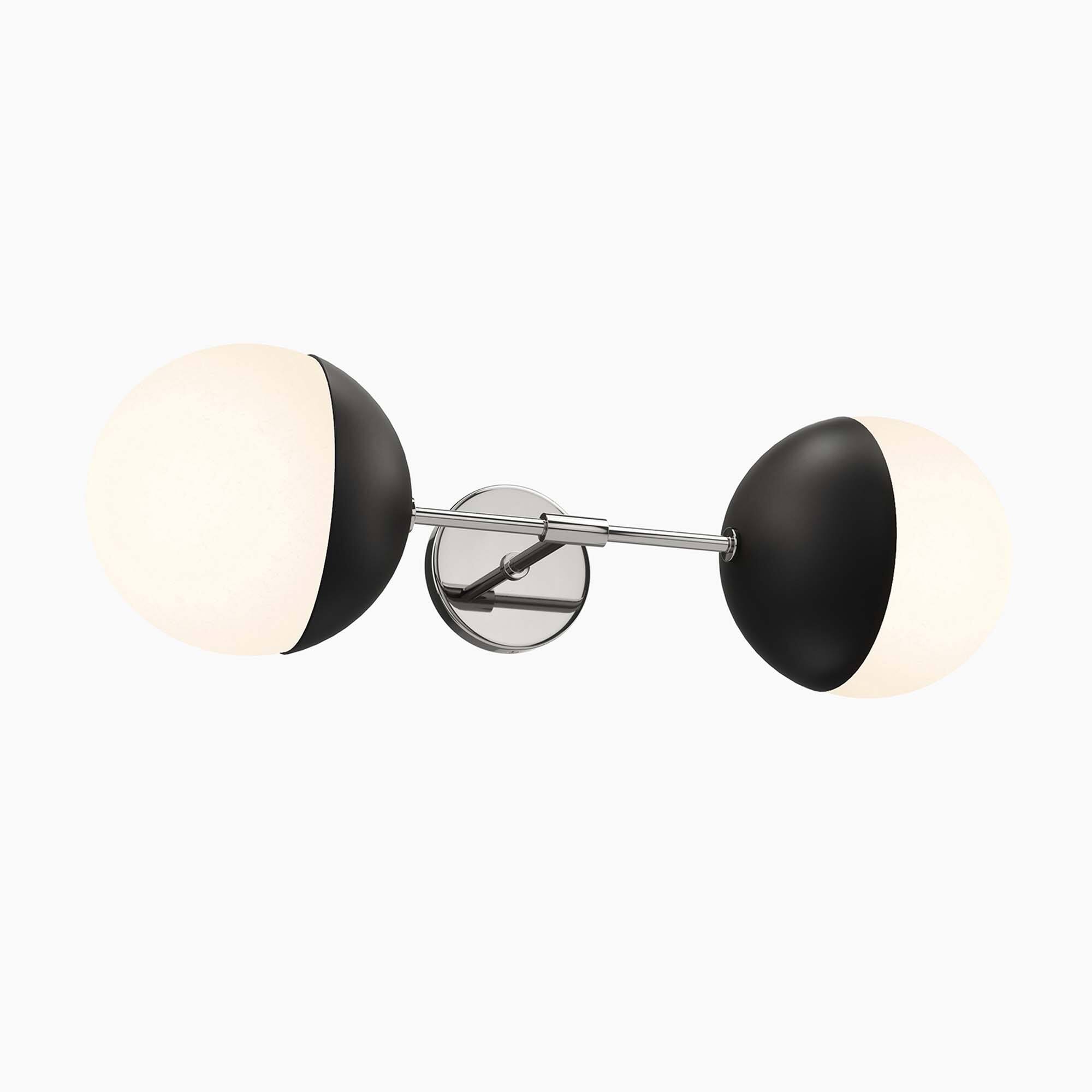 Alt View 2. Modway - Stellar 2-Light Wall Sconce by Modway - Opal Polished Nickel.