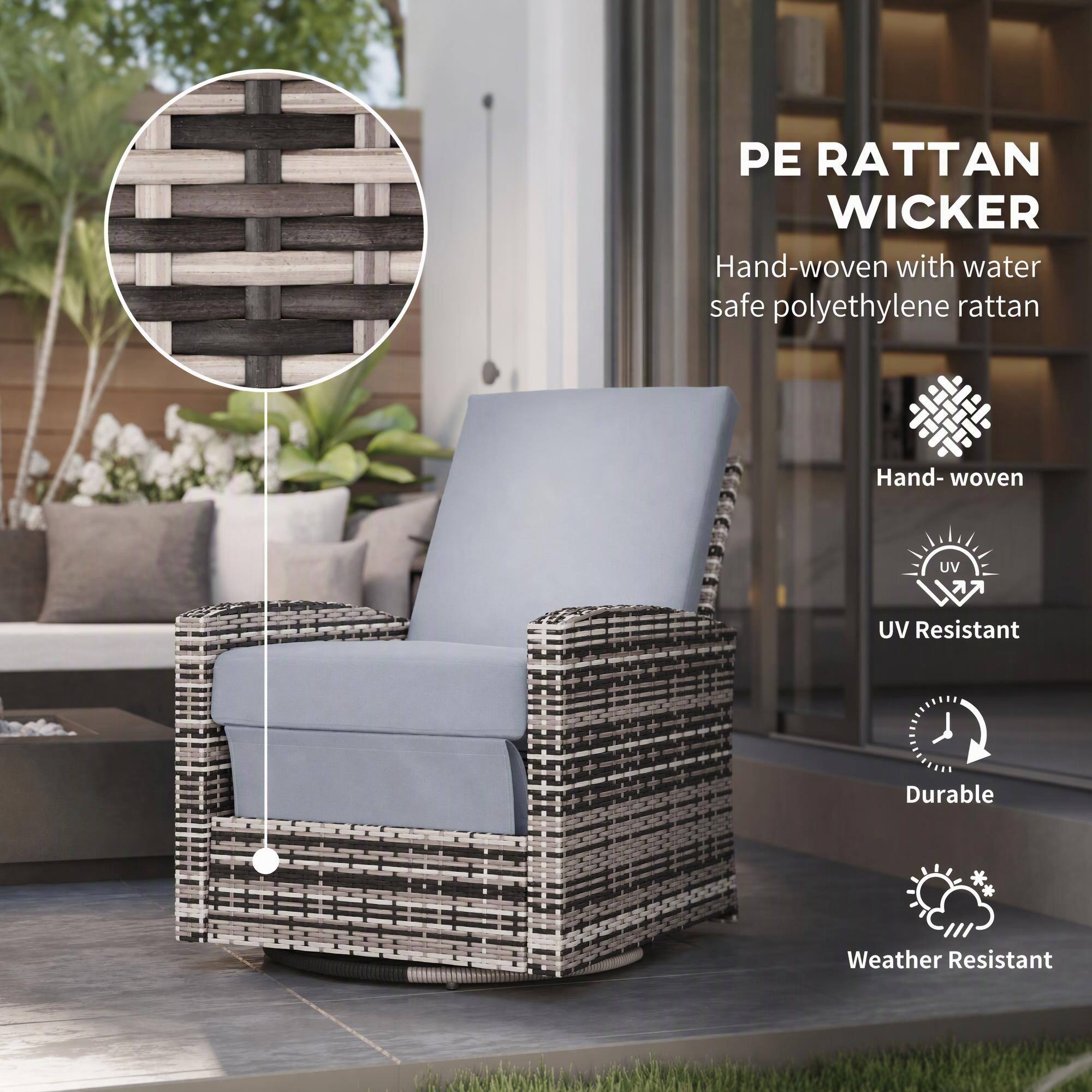 PE RATTAN WICKER  
Hand-woven with water safe polyethylene rattan  

- Hand-woven  
- UV Resistant  
- Durable  
- Weather Resistant