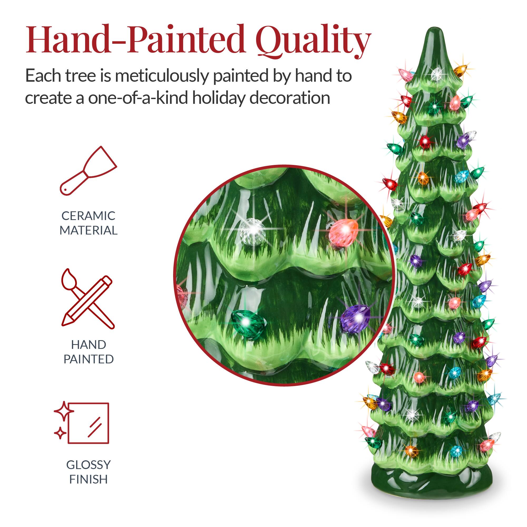 Hand-Painted Quality

Each tree is meticulously painted by hand to create a one-of-a-kind holiday decoration

- CERAMIC MATERIAL
- HAND PAINTED
- GLOSSY FINISH