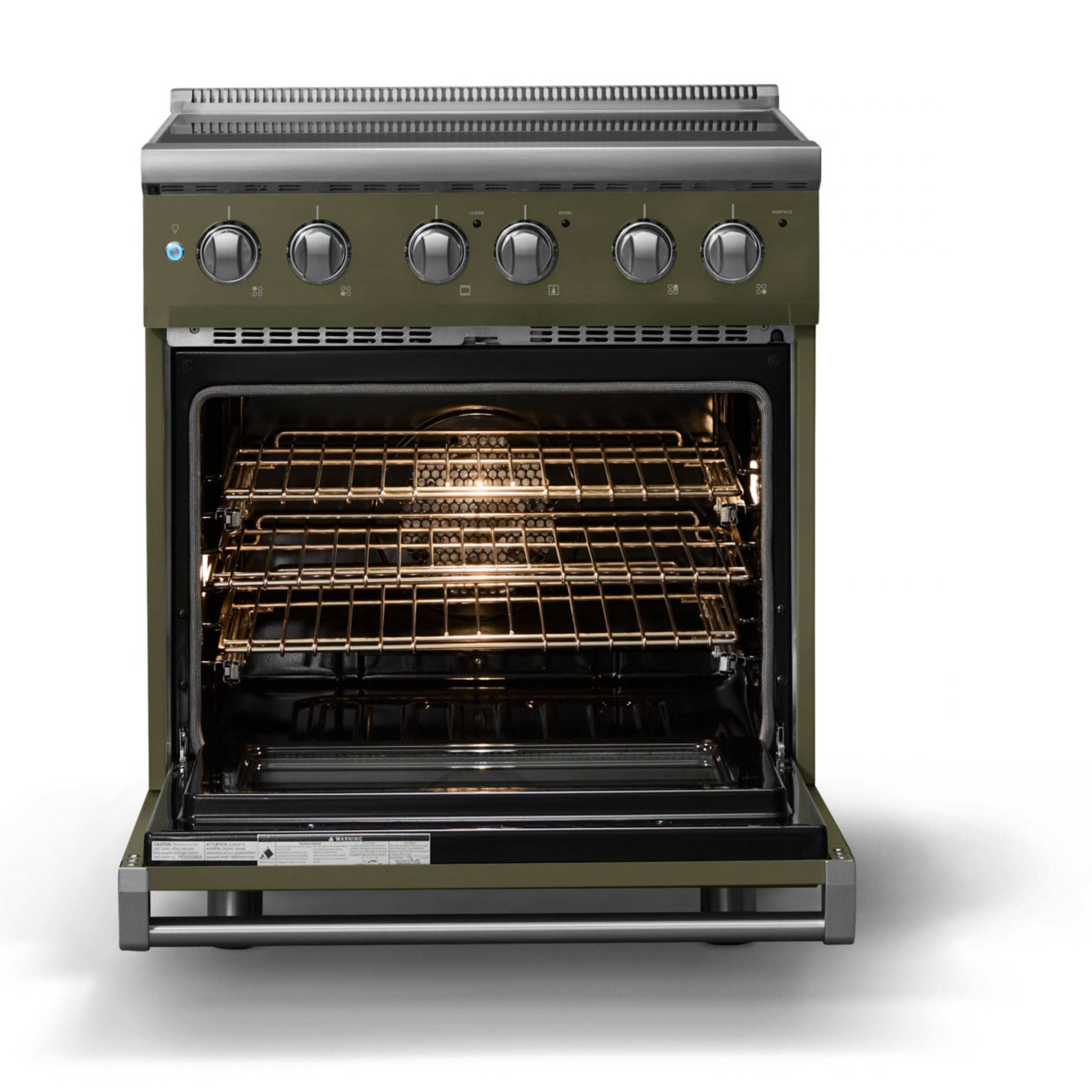 Alt View 2. Viking - 30"W. Pro5S 4.7 Cu. Ft. Freestanding 4 Element  Electric Convection Range - Martini - Martini.