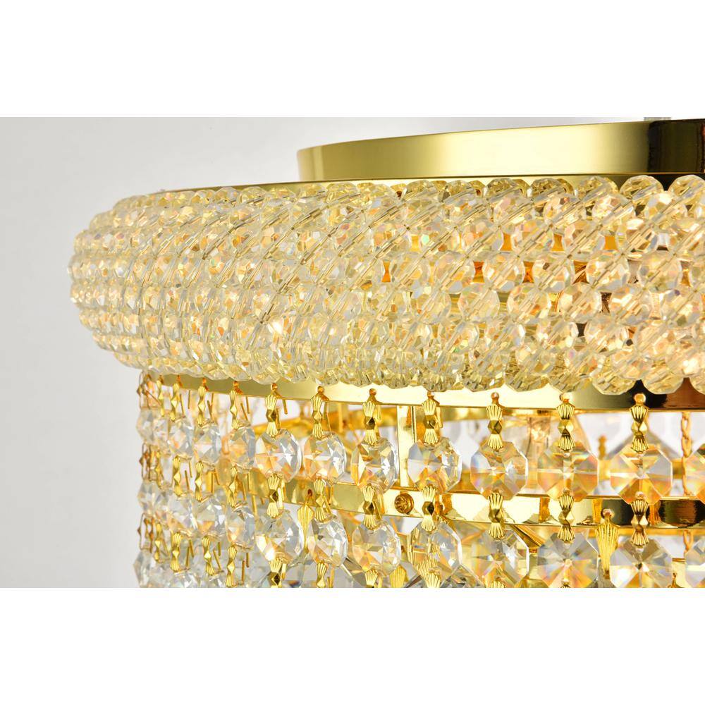 Back. Elegant Lighting - Primo 8 light Gold Flush Mount Clear Royal Cut Crystal - Gold.