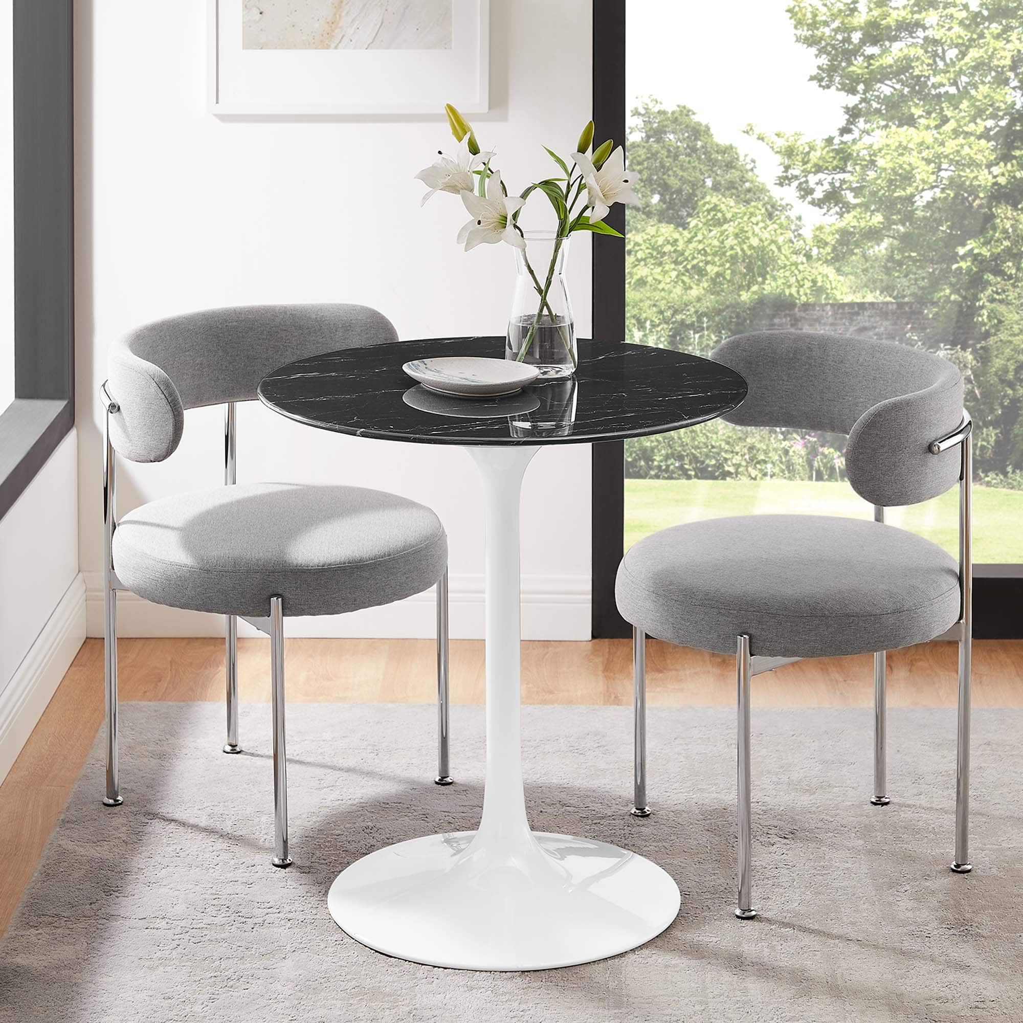 Modway - Lippa Round 28" Dining Table - White Black
