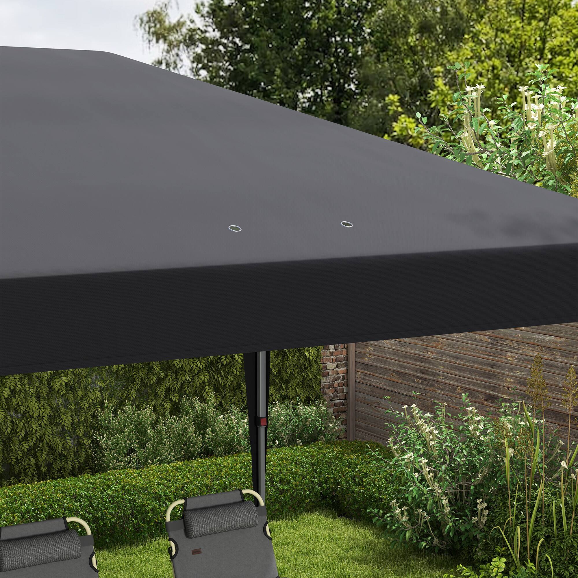 Alt View 8. Outsunny - 10' x 20' Pop Up Canopy Tent, Upgraded Heavy Duty Tents for Parties - Black.