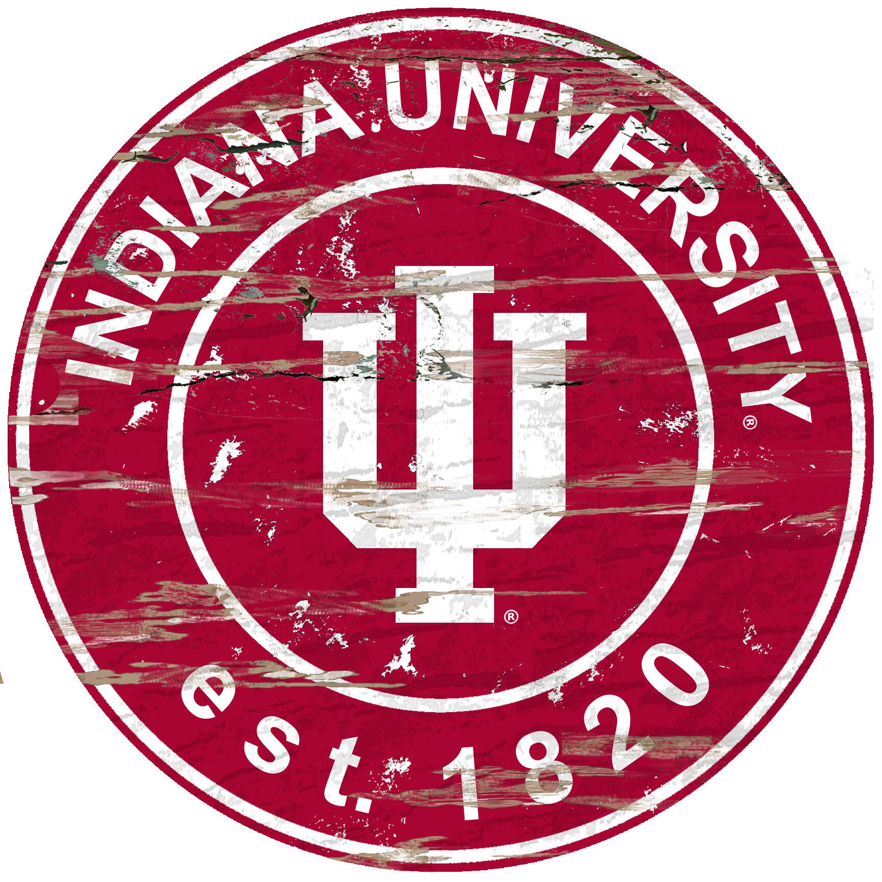 Indiana Hoosiers 23.5" Distressed Round Sign