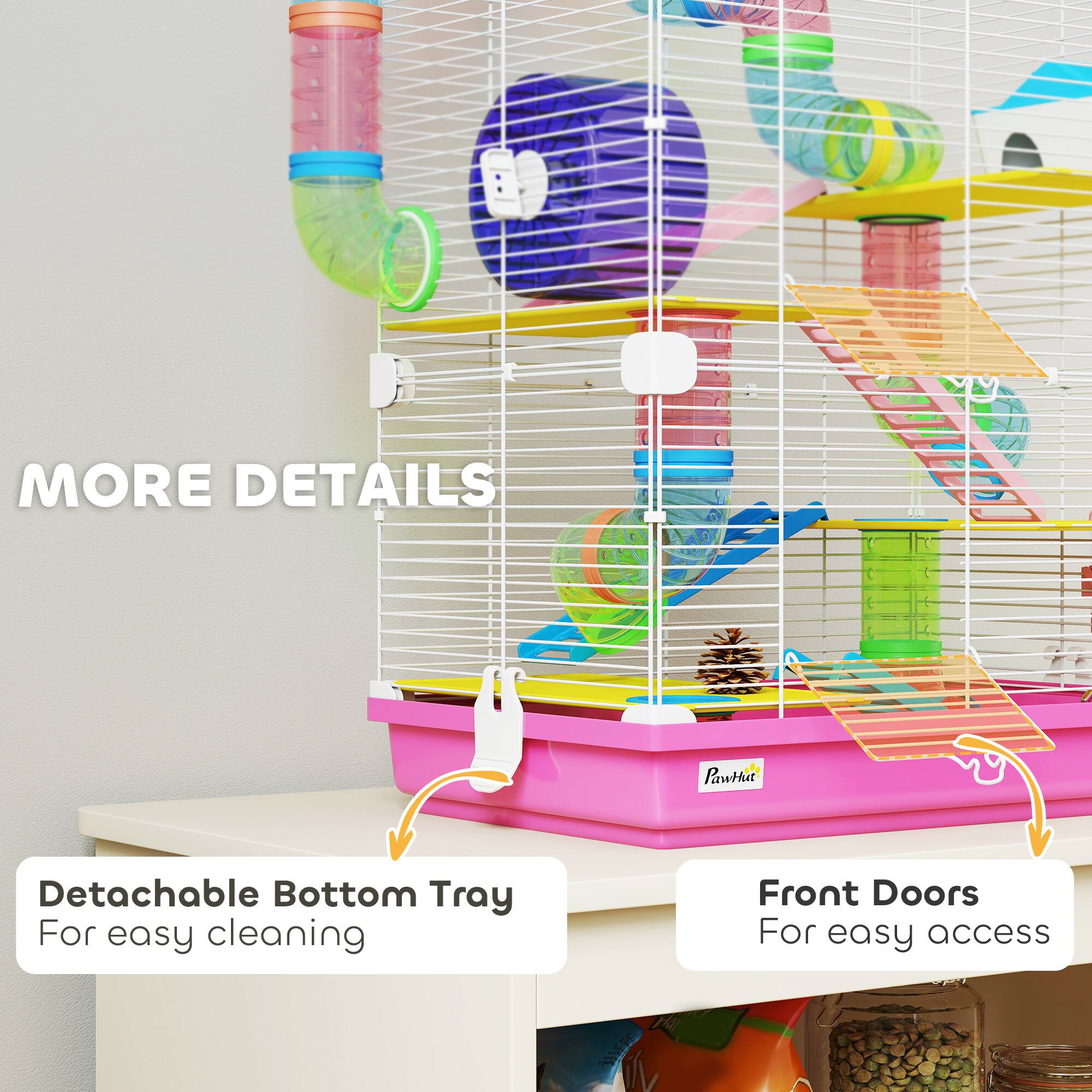 MORE DETAILS  
Pawtut Detachable Bottom Tray For easy cleaning  
Front Doors For easy access