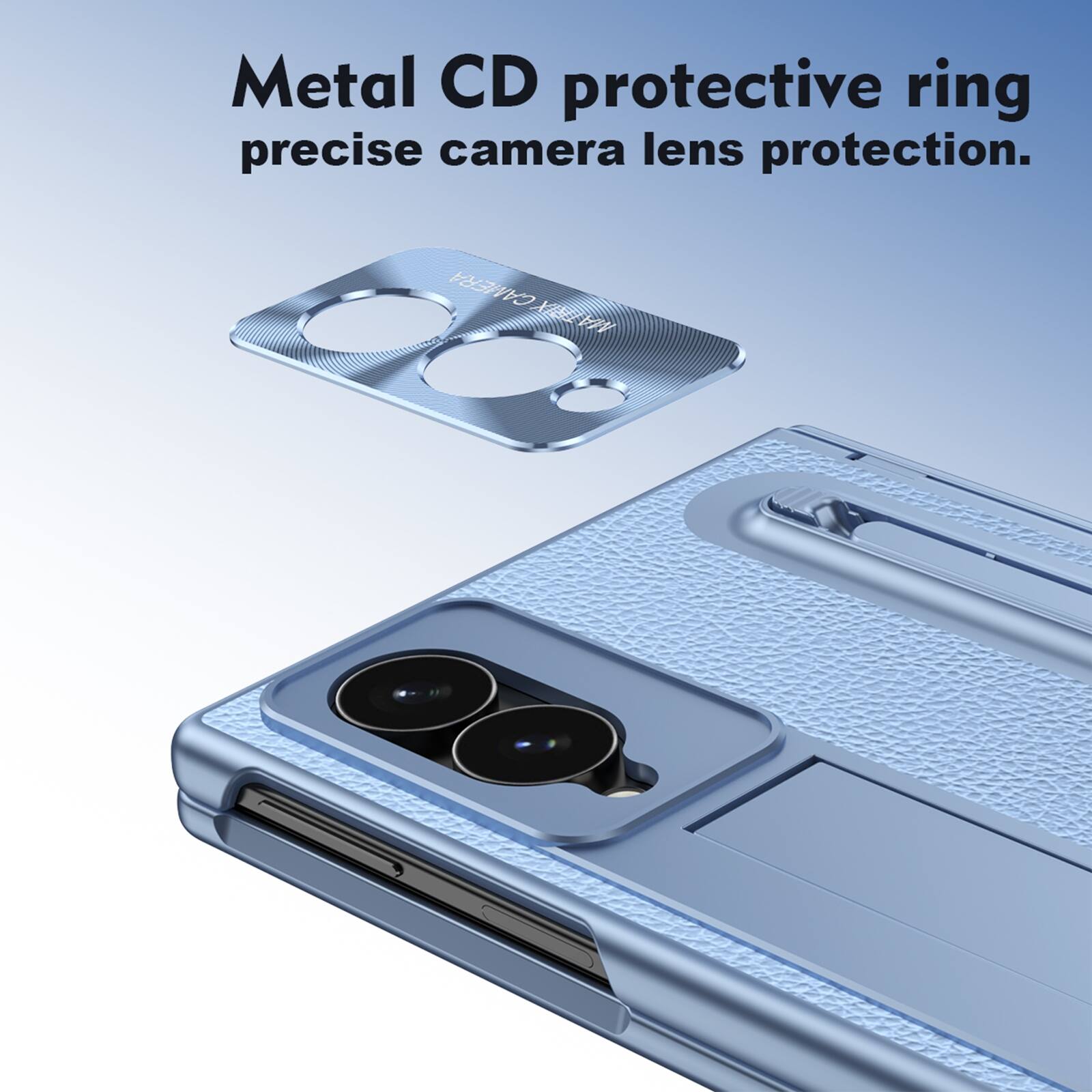 Metal CD protective ring precise camera lens protection.