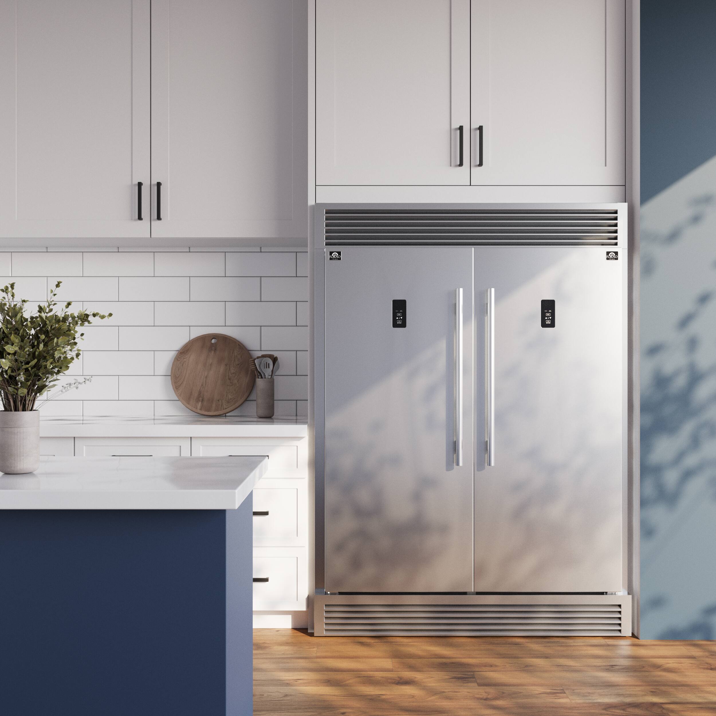 Alt View 5. Forno Appliances - Fortezza 28 Cu. Ft. Side-by-Side Convertible Refrigerator/Freezer with Trim Grill - Stainless steel.