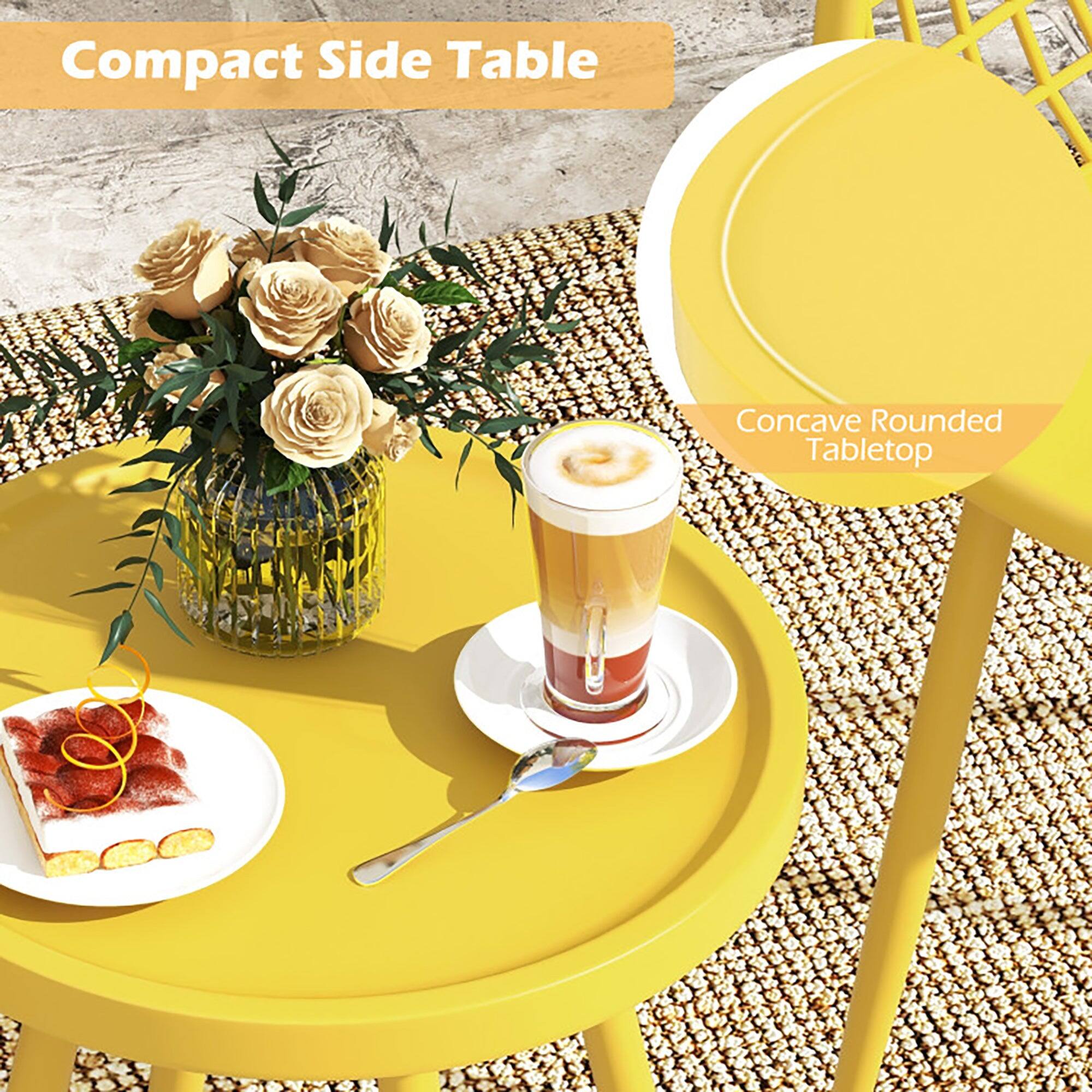 Compact Side Table  
Concave Rounded Tabletop