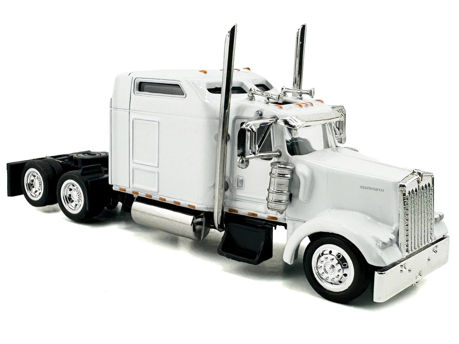 Alt View 2. HO Logistics Replicas - Kenworth W900L Truck Tractor with Sleeper Cab White 1/87 (HO) Scale Plastic Model Car by HO Logistics.