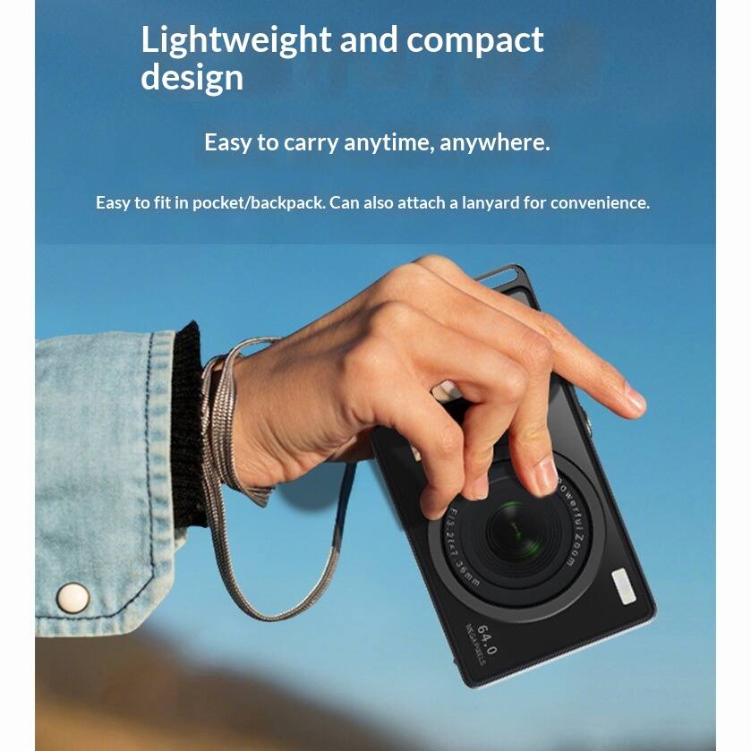 Lightweight and compact design  
Easy to carry anytime, anywhere.  
Easy to fit in pocket/backpack. Can also attach a lanyard for convenience.  

FIS 21=7 36mm NEGPELS 64.0  
Powerful Zoom
