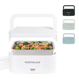 Nostalgia - 32-oz. Portable Heated Lunch Box - White
