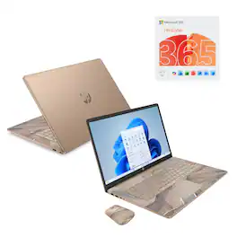 HP - 17.3" HD+ Touchscreen AI Laptop Intel N100 4GB RAM 128GB UFS + Wireless Mouse + 1 Year Microsoft 365 - Chai Latte
