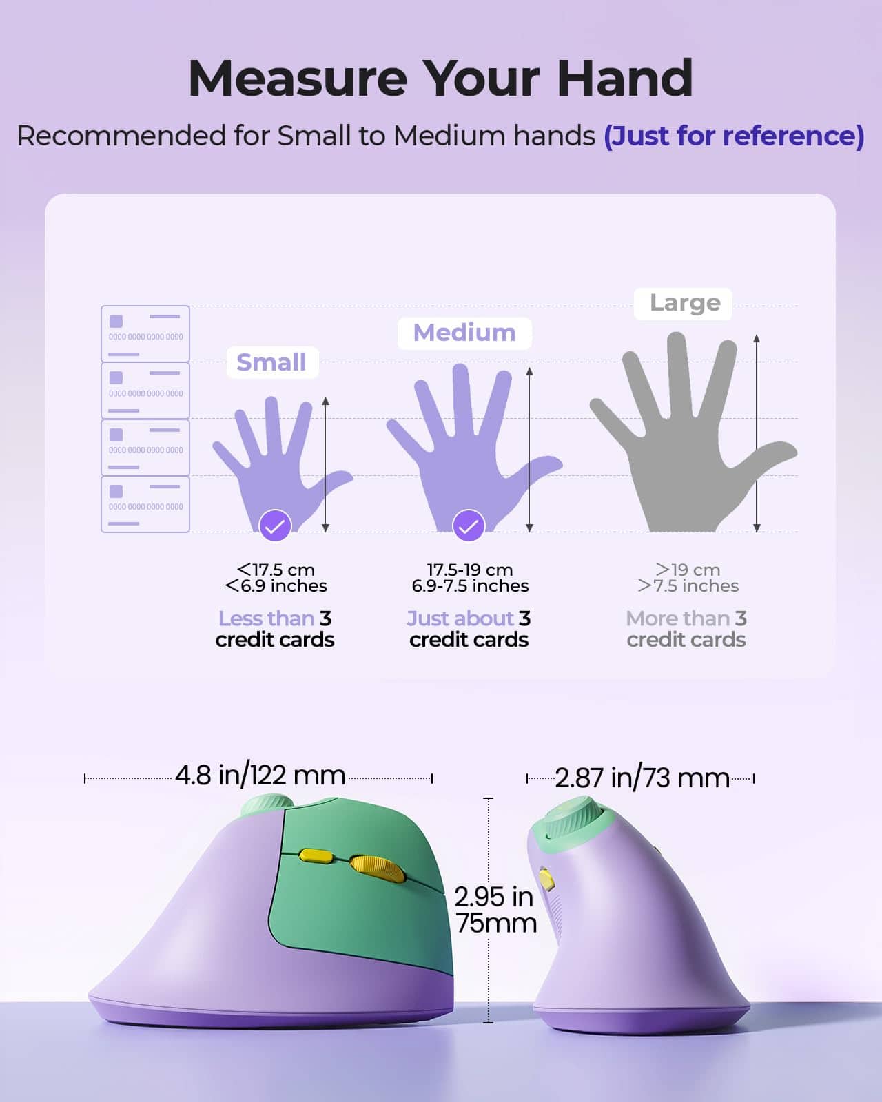 PRIMEPLUS Vertical Ergonomic Mouse, Wireless Bluetooth