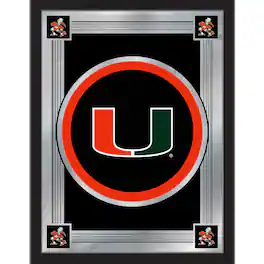 Holland Bar Stool Co. - Miami Hurricanes 17'' x 22'' Logo Mirror - Multicolor