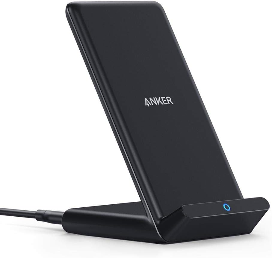 Front. Anker - Anker 313 Wireless Charger (Stand), Qi-Certified - Black.