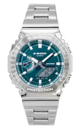 Casio - G-Shock G-Steel Analog Digital Stainless Steel Dial Quartz GM-2110D-3A1 200M Men's Watch - Green