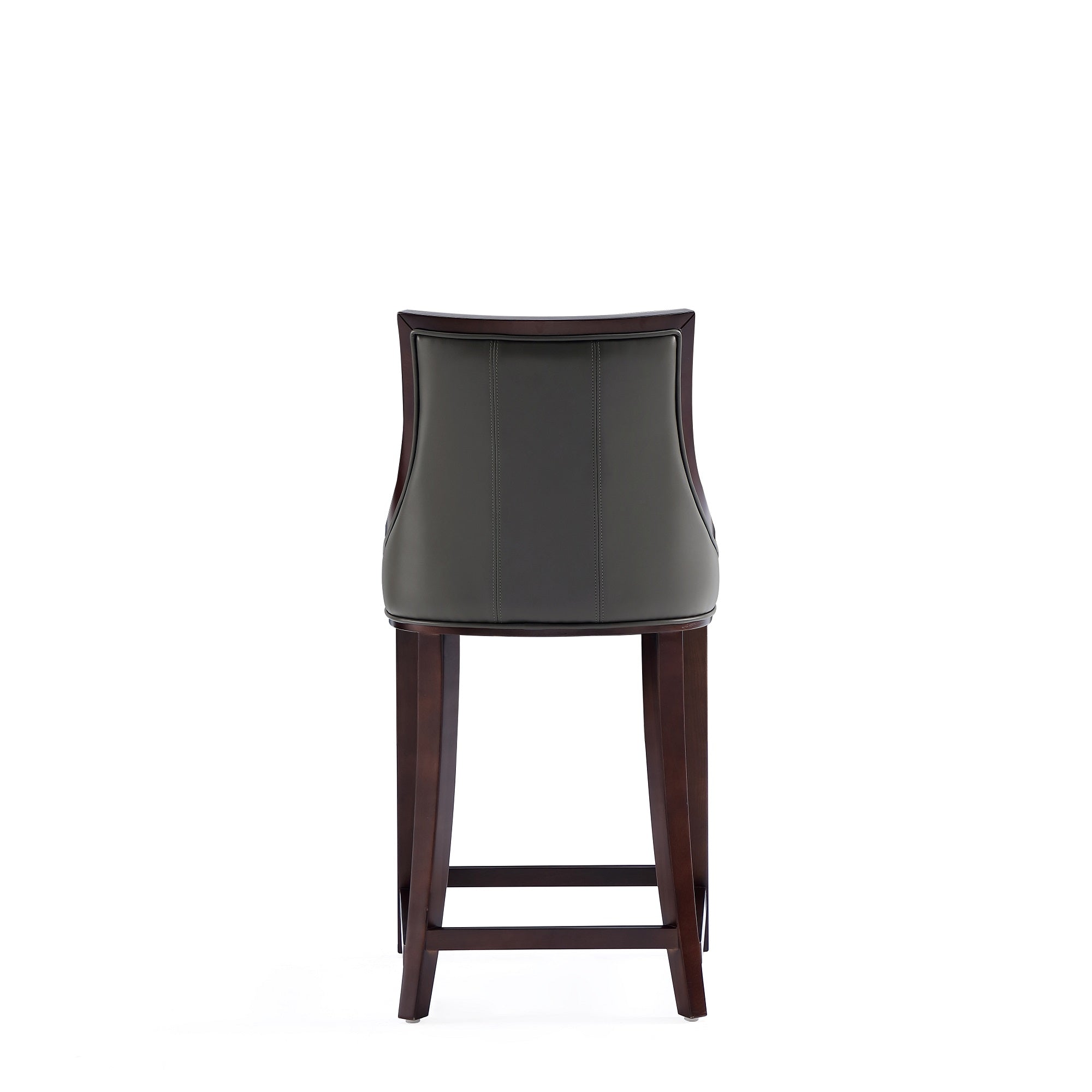 Alt View 4. Manhattan Comfort - Fifth Avenue Traditional Wood Upholstered Counter Stool - Set of 3 - Graphite.