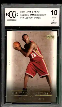 Lebron James Rookie Card 2003 Upper Deck Box Set #14 BGS BCCG 10