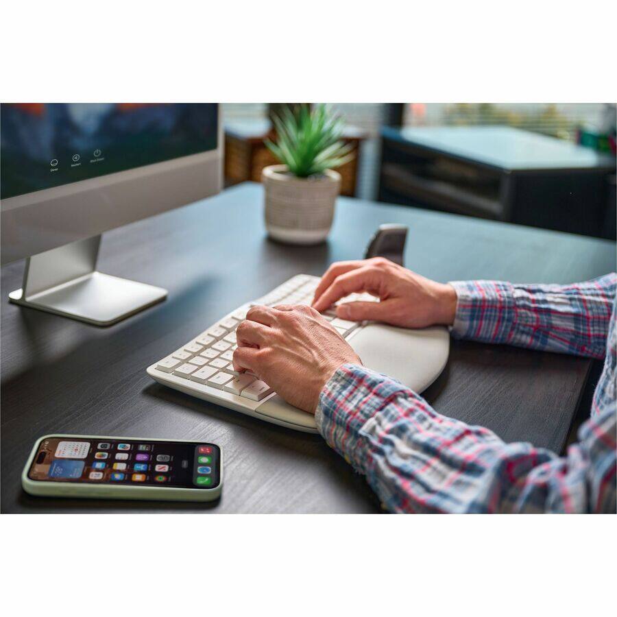 Alt View 5. KINESIS - Kinesis mWave Mechanical Keyboard for Mac - Quiet Linear Switch - Wired/Wireless Connectivity - Bluetooth - Compact - 30 - White.